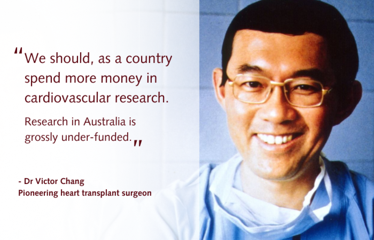 Dr Victor Chang pioneered heart transplants in Australia but he knew that research could do so much to save lives